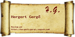 Hergert Gergő névjegykártya